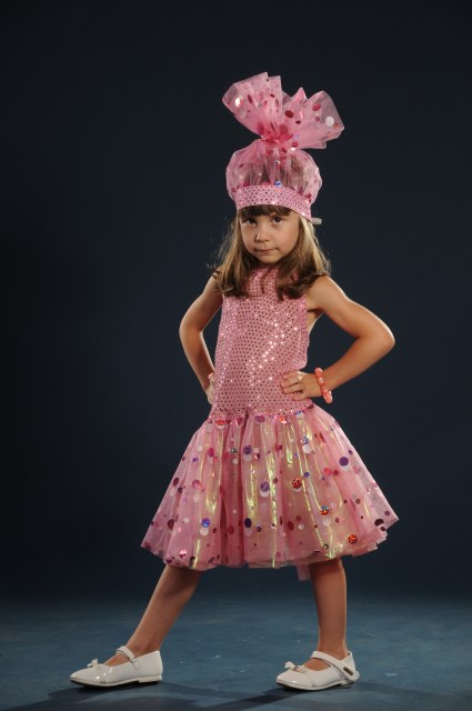 Прокат. Детский карнавальный костюм "Хлопушка розовая" (конфета, игрушка)